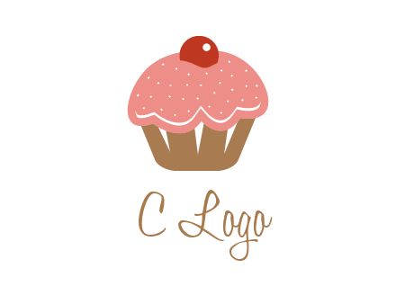 cute cupcake illustration food logo