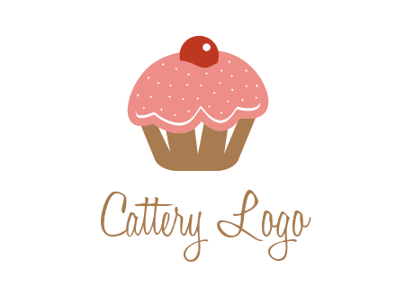 cute cupcake illustration food logo