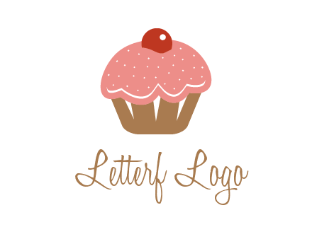 cute cupcake illustration food logo