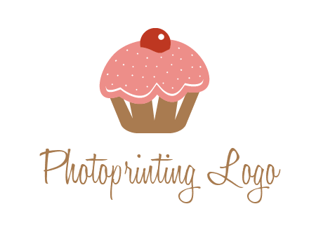 cute cupcake illustration food logo