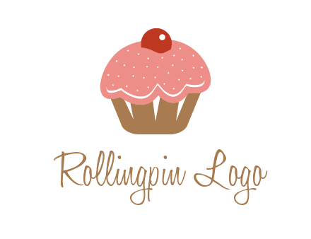 cute cupcake illustration food logo