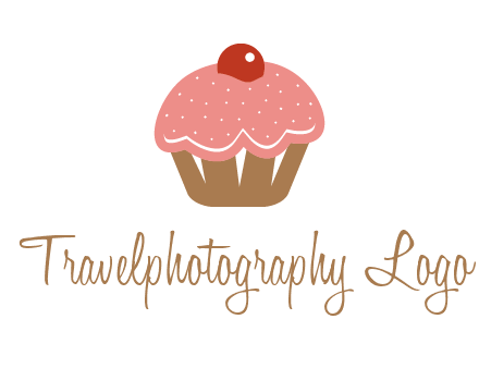 cute cupcake illustration food logo