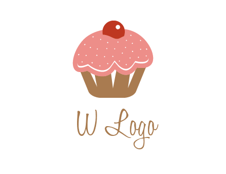 cute cupcake illustration food logo