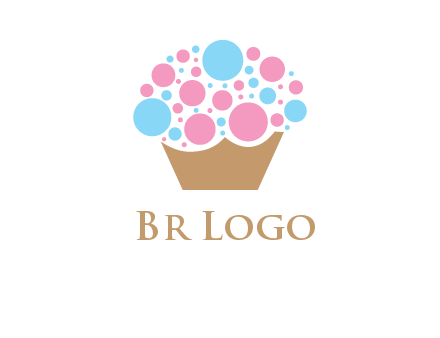 circles forming cupcake food logo