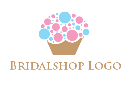 circles forming cupcake food logo