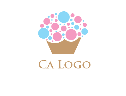 circles forming cupcake food logo