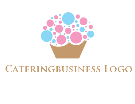 circles forming cupcake food logo