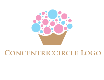 circles forming cupcake food logo