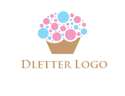 circles forming cupcake food logo