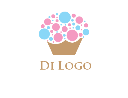 circles forming cupcake food logo