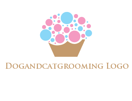 circles forming cupcake food logo