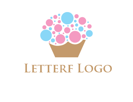 circles forming cupcake food logo