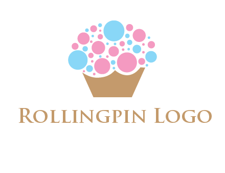 circles forming cupcake food logo