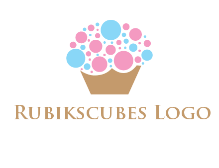 circles forming cupcake food logo