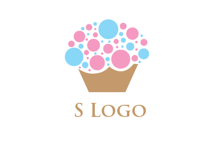 circles forming cupcake food logo