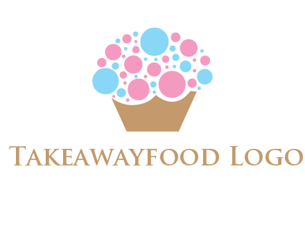 circles forming cupcake food logo