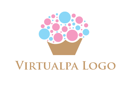 circles forming cupcake food logo