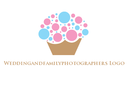 circles forming cupcake food logo