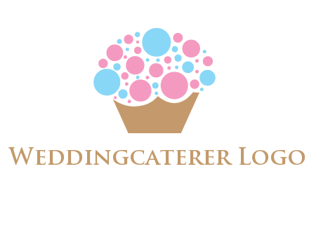 circles forming cupcake food logo