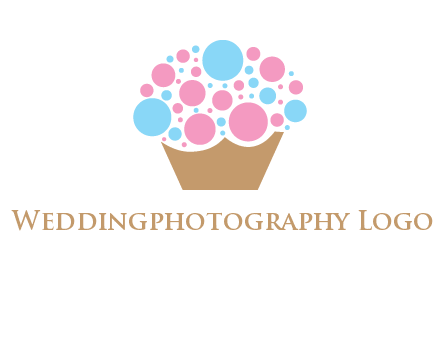 circles forming cupcake food logo