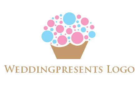 circles forming cupcake food logo