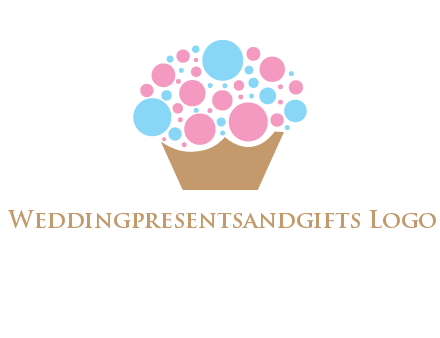 circles forming cupcake food logo