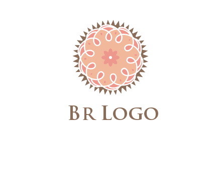 abstract spiral cupcake with flower food logo