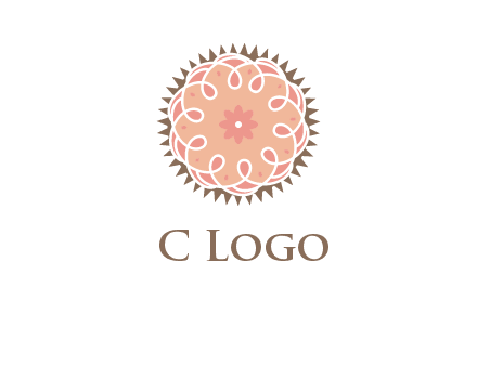 abstract spiral cupcake with flower food logo