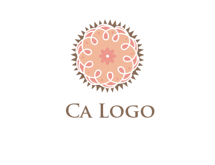 abstract spiral cupcake with flower food logo