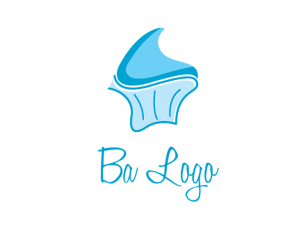 abstract curvy cupcake logo