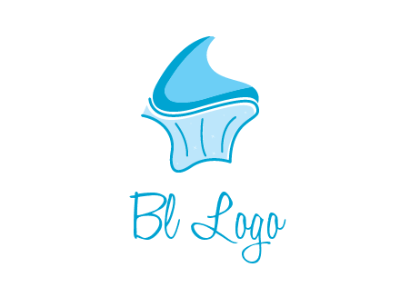 abstract curvy cupcake logo