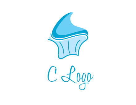 abstract curvy cupcake logo