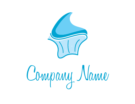 abstract curvy cupcake logo