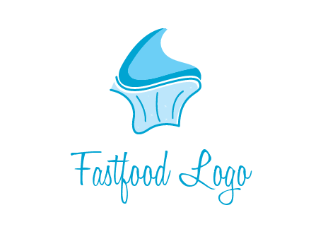 abstract curvy cupcake logo