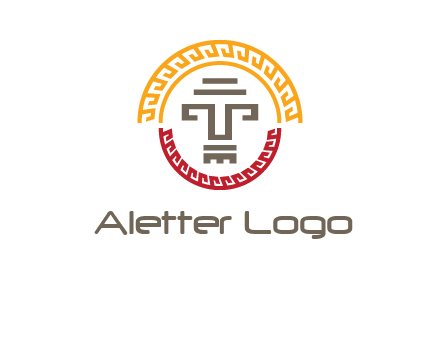 abstract blocky pattern tomb architecture logo