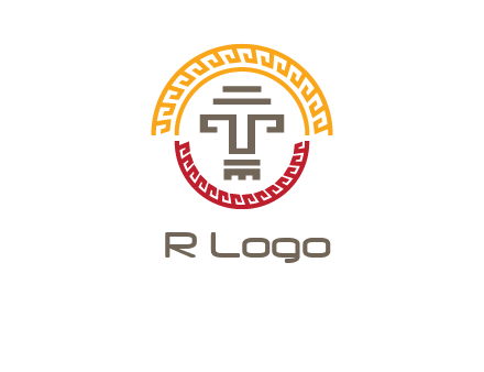 abstract blocky pattern tomb architecture logo