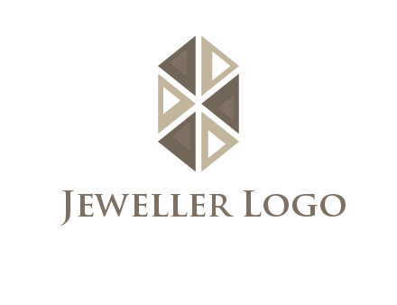 triangle pattern hexagonal shape beauty logo