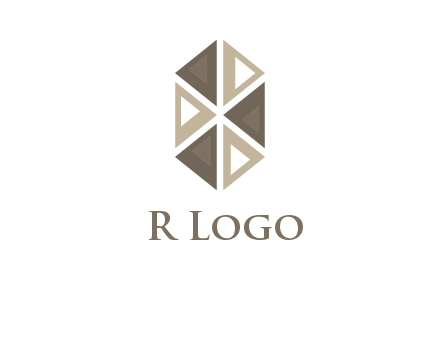 triangle pattern hexagonal shape beauty logo