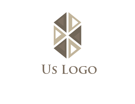 triangle pattern hexagonal shape beauty logo