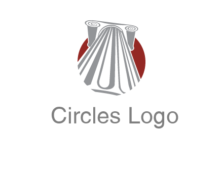 worm's-eye view of a pillar in a circular logo