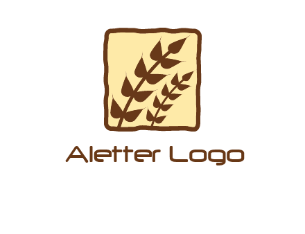 wheat in square food logo