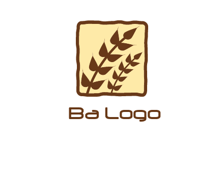 wheat in square food logo