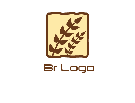 wheat in square food logo