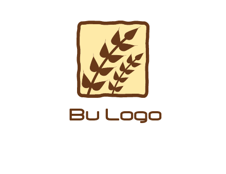 wheat in square food logo