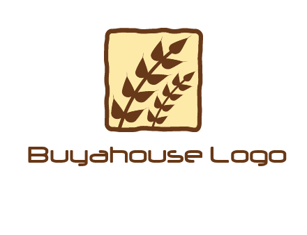 wheat in square food logo