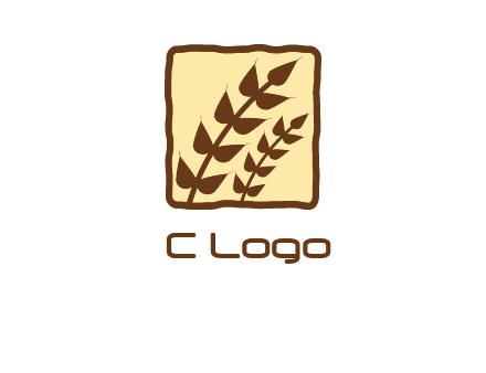 wheat in square food logo