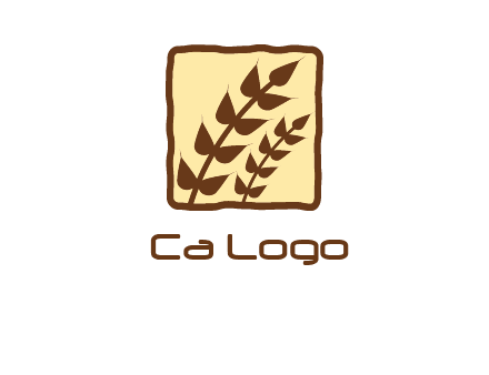 wheat in square food logo