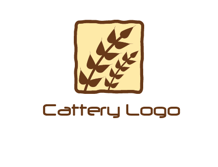 wheat in square food logo