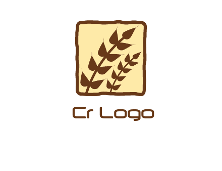 wheat in square food logo