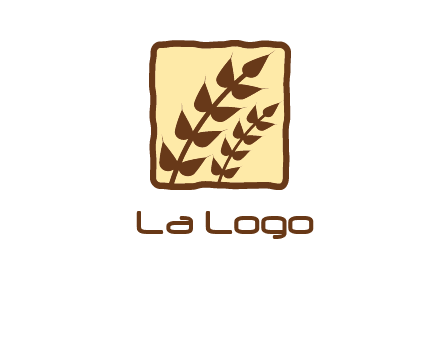 wheat in square food logo